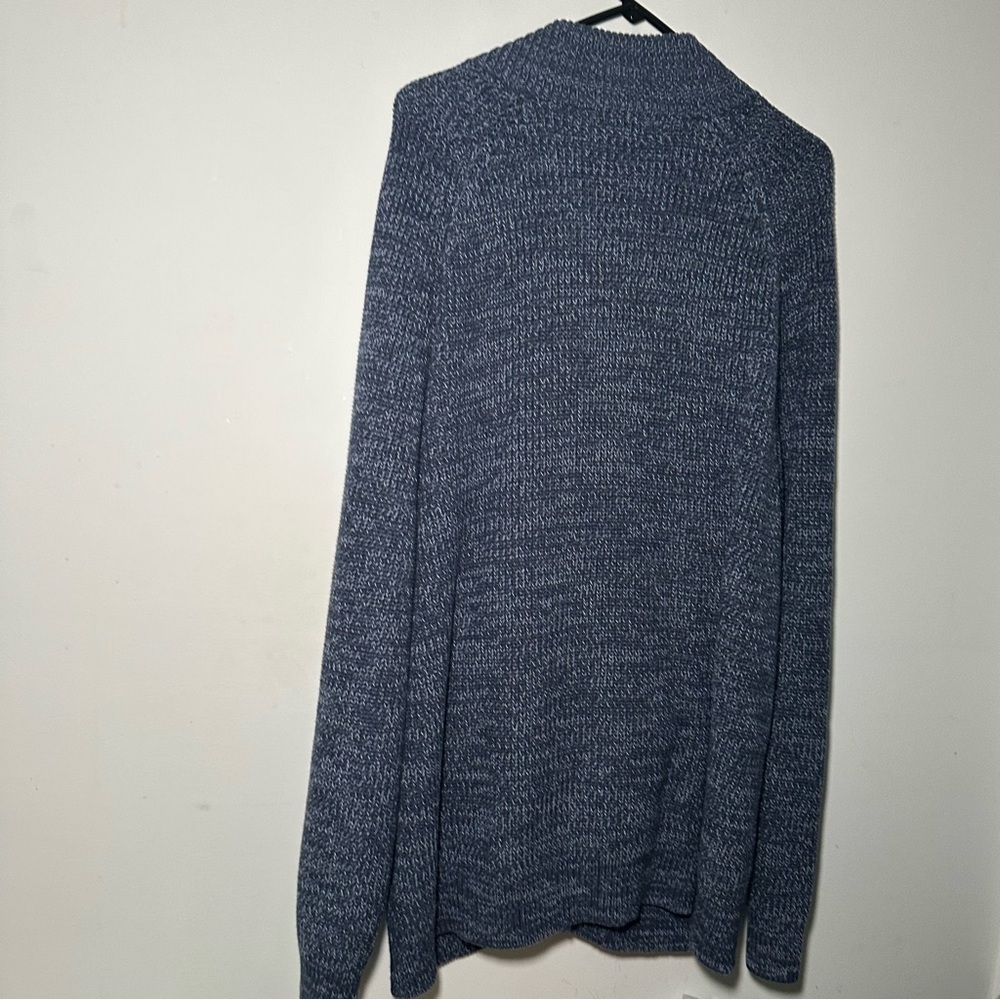 L.L.Bean Blue Jean Sweater FZ Preppy Knit Cardigan XXL Regular Cozy Denim Cotton - Picture 11 of 12